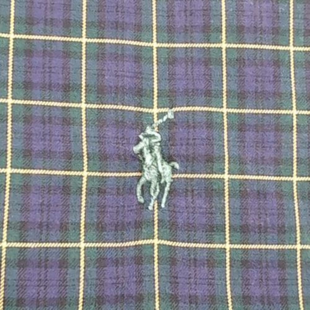 Polo Ralph Lauren Shirt Mens M Green‎ Button Down Long Sleeve Tartan Plaid Pony